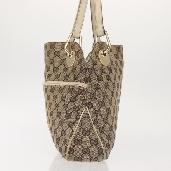 GUCCI GG Canvas Tote Bag Beige Gold - Picture 4 of 12